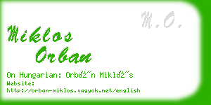 miklos orban business card